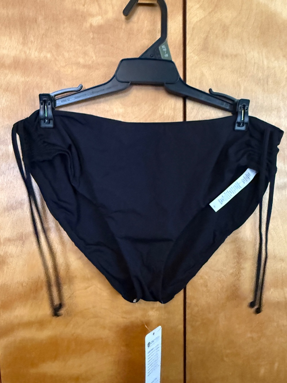CRZ YOGA Black Side Tie Swim Bottom medium rise size L